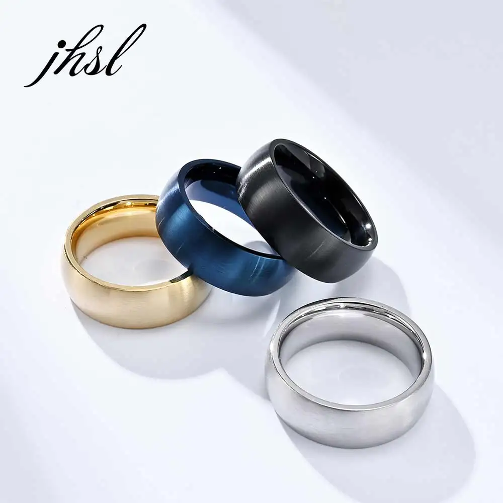 JHSL 8mm Trendy Men Solid Rings Black Blue Silver Gold Color Fashion Jewelry Stainless Steel Party Gift Size 7 8 9 10 11 12
JHSL 8mm Trendy Men Solid Rings Black Blue Silver Gold Color Fashion Jewelry Stainless Steel Party Gift Size 7 8 9 10 11 12
