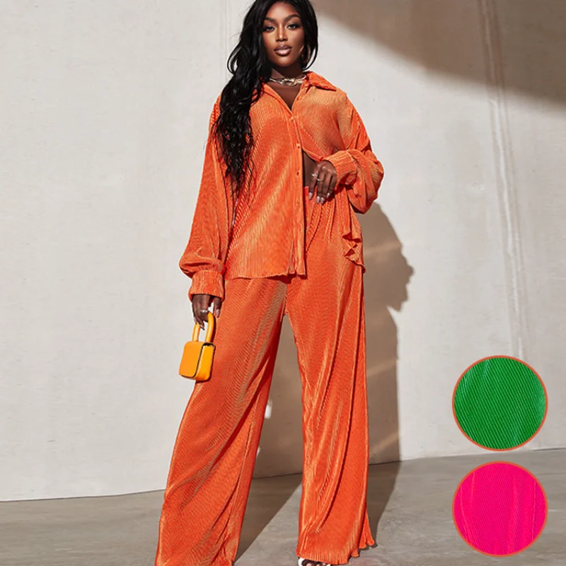 2023 New Street Women's Set Long Sleeve Shirt Tops and Wide Leg Pants Elegant Tracksuit Two Piece Set Sweatsuit Fitness Outfits
2023 New Street Women's Set Long Sleeve Shirt Tops and Wide Leg Pants Elegant Tracksuit Two Piece Set Sweatsuit Fitness Outfits