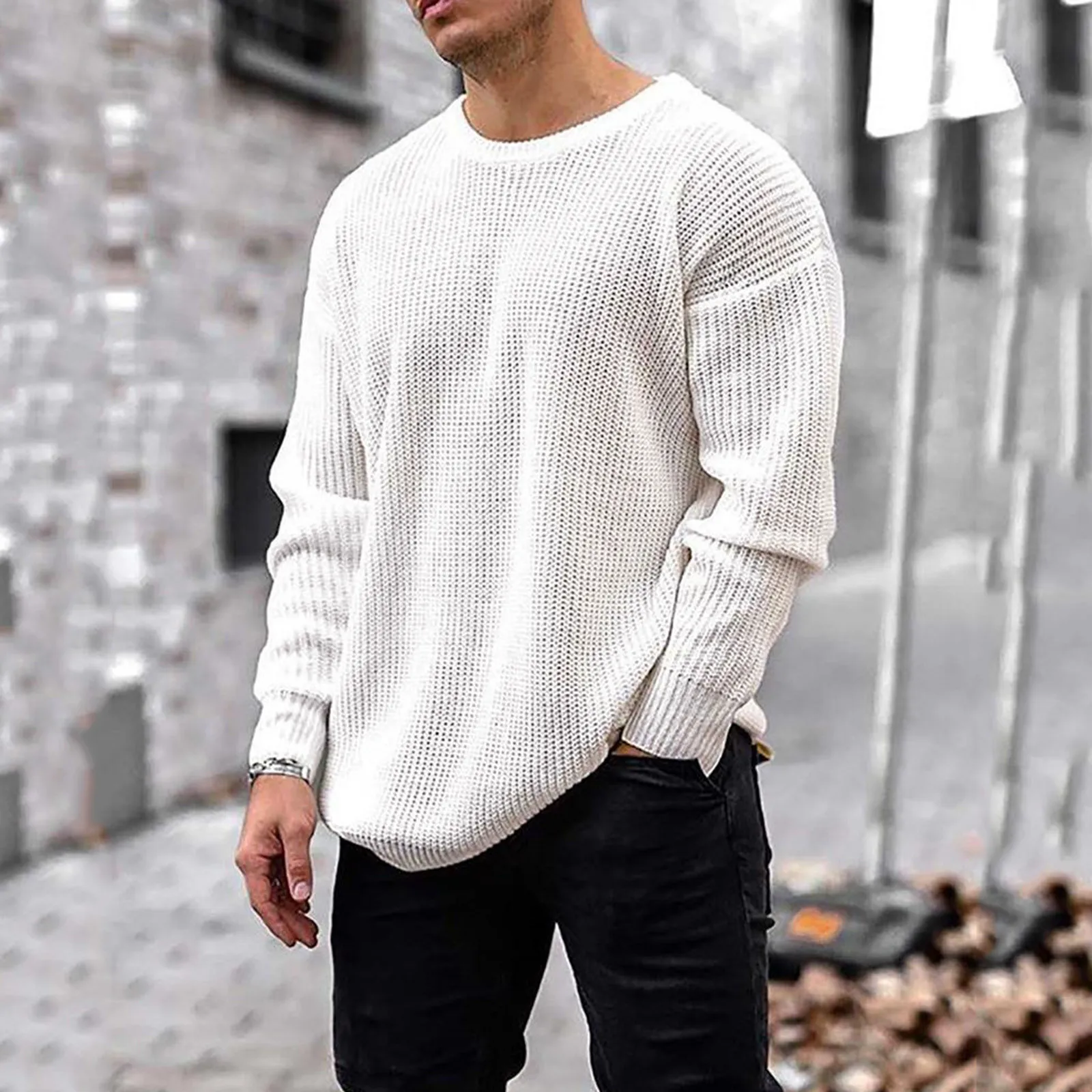 Men Sweater Fashion Loose Knitted Tops Oversized Long Sleeve O Neck Tee Streetwear Mens Clothes Casual Solid Color Knit Sweaters
Men Sweater Fashion Loose Knitted Tops Oversized Long Sleeve O Neck Tee Streetwear Mens Clothes Casual Solid Color Knit Sweaters