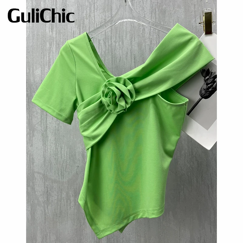 6.29 GuliChic Women Temperament V-Neck 3D Flower Decoration Slim Short Sleeve T-Shirt
6.29 GuliChic Women Temperament V-Neck 3D Flower Decoration Slim Short Sleeve T-Shirt
