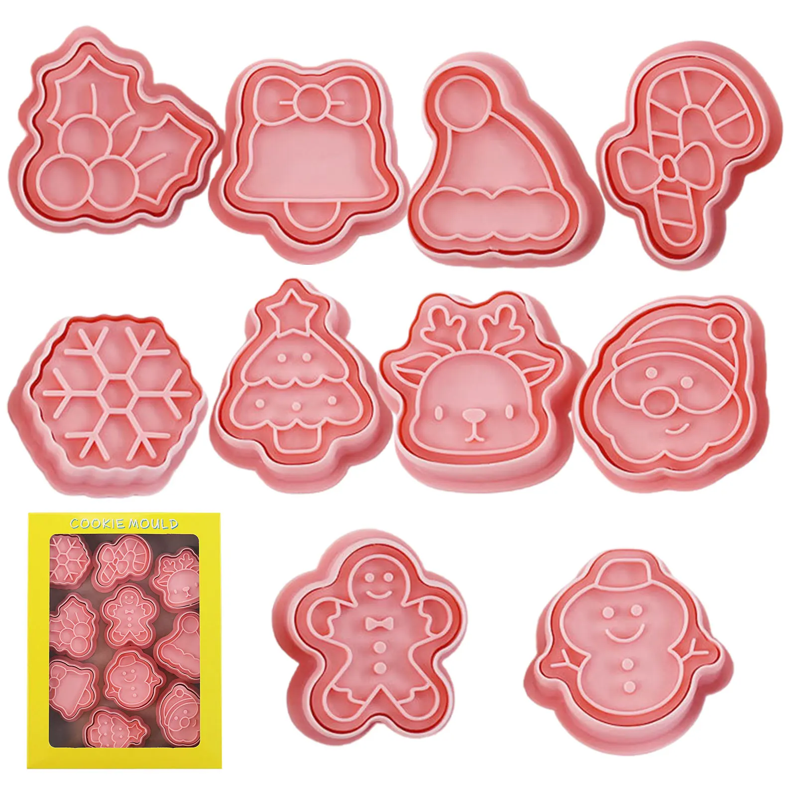 Christmas Biscuit Mold 10PCS Cookie Cutters Set For Christmas 3D Stamper Mold For Cookie Biscuit Candy DIY Cake Baking Kitchen
Christmas Biscuit Mold 10PCS Cookie Cutters Set For Christmas 3D Stamper Mold For Cookie Biscuit Candy DIY Cake Baking Kitchen