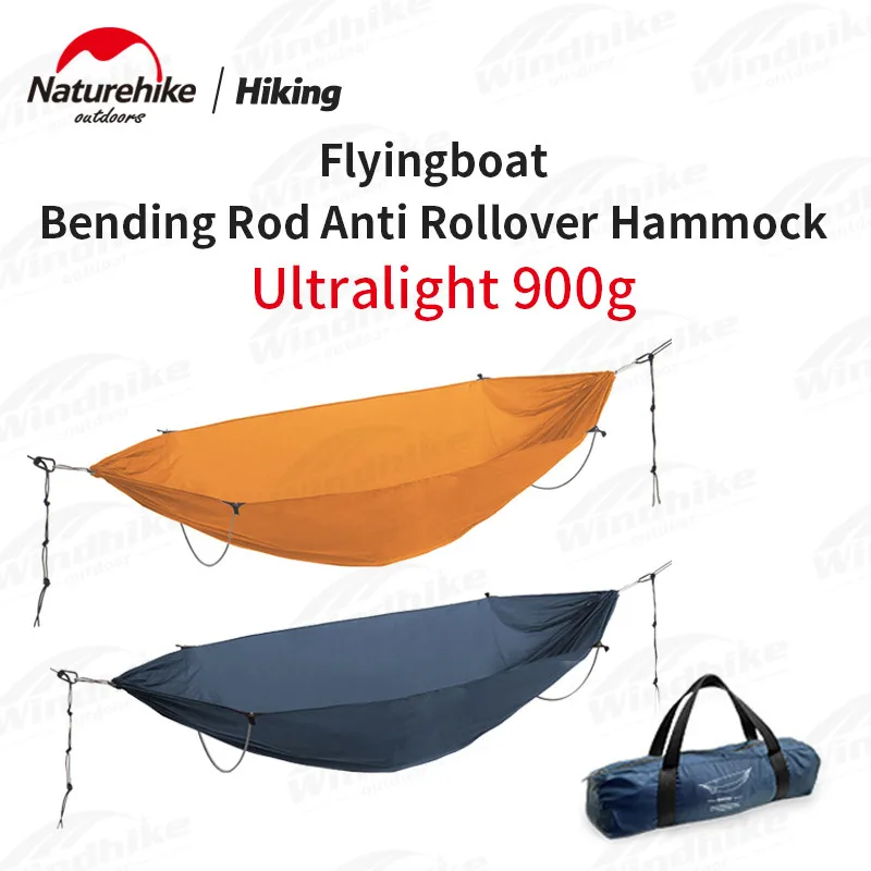 

Naturehike FLYING BOAT 900g Ultralight 2 Person Hammock 70D Nylon Swing Anti Rollover 7075 Aluminum Curved Bar 2 Colors