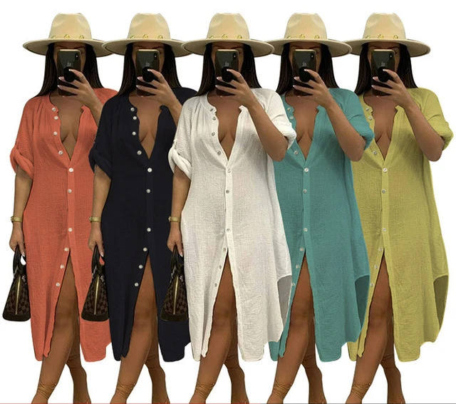 Beach Style Women Long Maxi Bohemian Dresses Casual Sinlge Breasted Full Sleeve Vestido Simple Side High Split Boho Vestidos
Beach Style Women Long Maxi Bohemian Dresses Casual Sinlge Breasted Full Sleeve Vestido Simple Side High Split Boho Vestidos