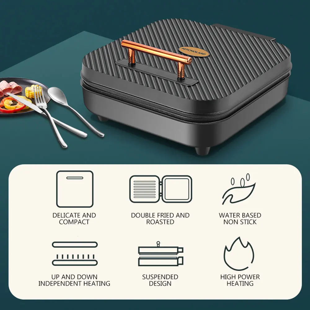 Household multi-function electric pancake pan, double-sided heating, square non stick pancake, electric pancake gear 
Household multi-function electric pancake pan, double-sided heating, square non stick pancake, electric pancake gear