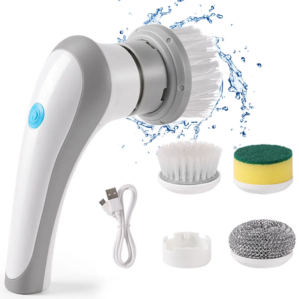 

Electric Rotary Scrubber with 3 Brush Heads 1200mah Rechargeable Electric Cleaning Brush IPX5 Waterproof Electric Brush Cleaner