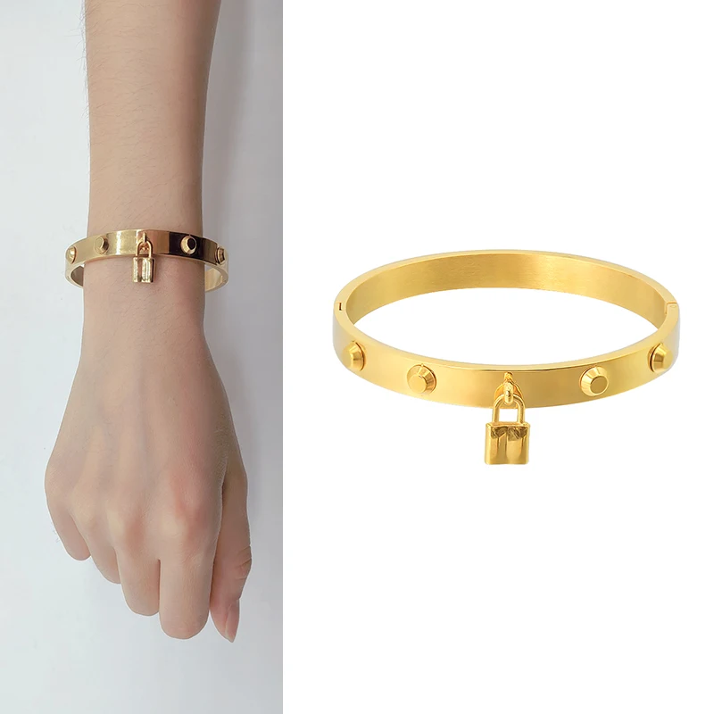 Women’s Stainless Steel Bracelets Lock Fashion Opening Wholesale Christmas Gift Female Luxury Designer African Jewelry Dubai
Women’s Stainless Steel Bracelets Lock Fashion Opening Wholesale Christmas Gift Female Luxury Designer African Jewelry Dubai