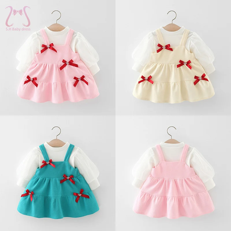 2Pcs/Set Spring Autumn Baby Girl Dresses Sweet Bow Fashion Birthday Party Kids Wear Infant Cotton Toddler Children Clothes Suit 
2Pcs/Set Spring Autumn Baby Girl Dresses Sweet Bow Fashion Birthday Party Kids Wear Infant Cotton Toddler Children Clothes Suit