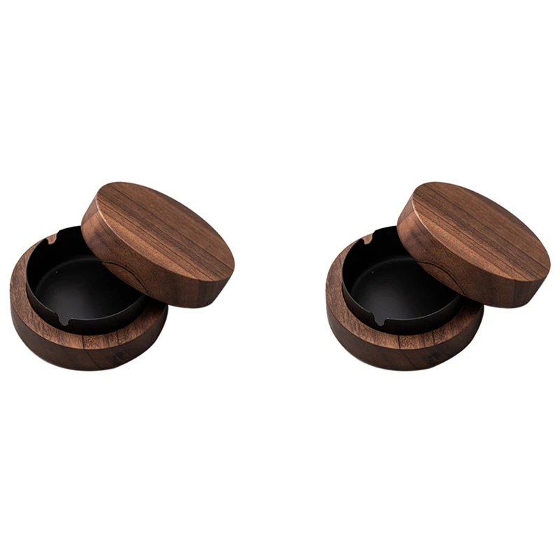 2X Walnut Ashtray With Lids Windproof Wooden Ashtray Portable Ash Holder For Smokers Desktop Office,Men's Gift(Black)
2X Walnut Ashtray With Lids Windproof Wooden Ashtray Portable Ash Holder For Smokers Desktop Office,Men's Gift(Black)