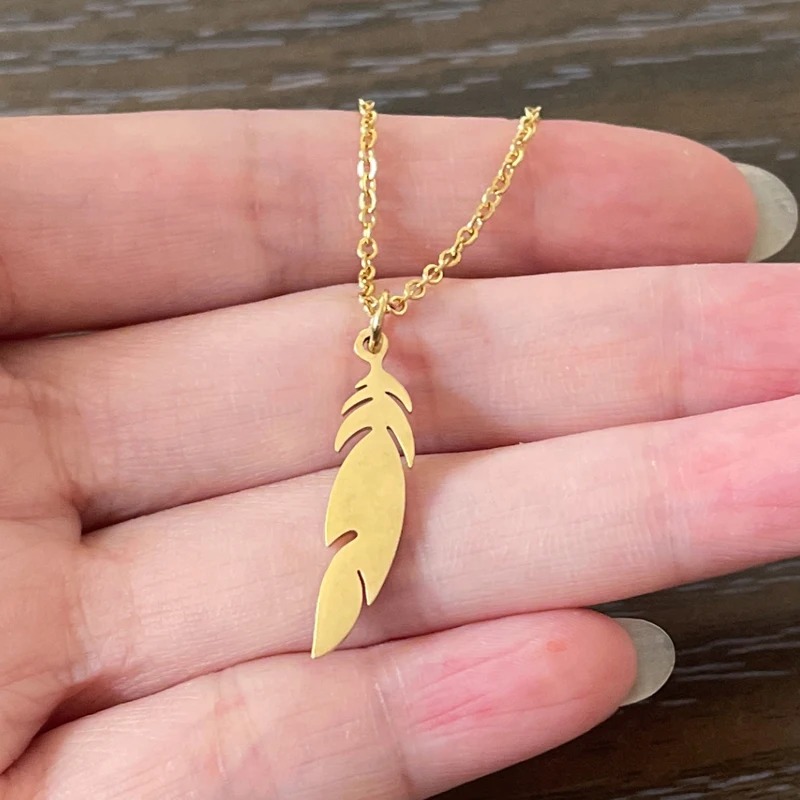 Fashion Trendy Stainless Steel Necklace For Women Man Girl Feather Choker Pendant Chain Necklaces Jewelry Collar New
Fashion Trendy Stainless Steel Necklace For Women Man Girl Feather Choker Pendant Chain Necklaces Jewelry Collar New