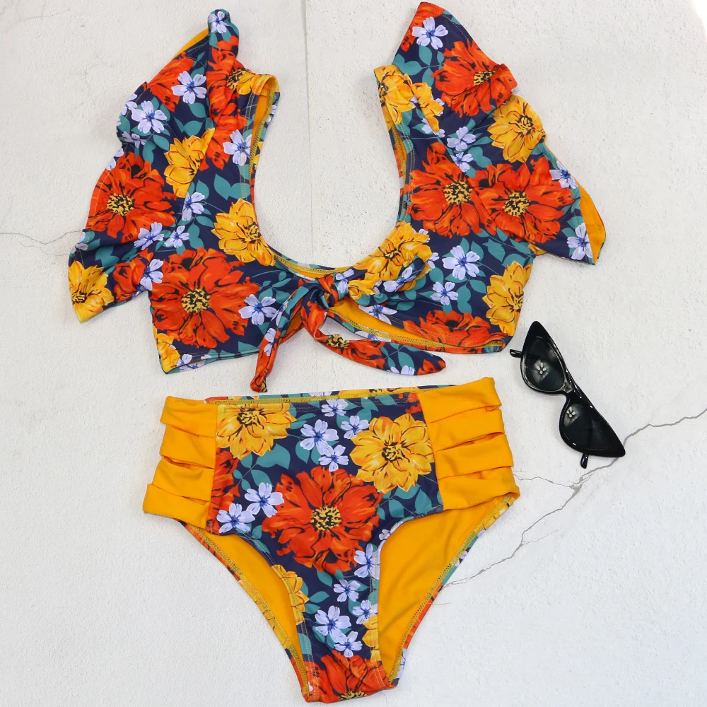 High Waist Ruffled Sexy Bikini Set 2022 Flounce Biquini Swimwear Women Two Pieces Swimsuit Floral Beachwear V-neck Bathing Suit
High Waist Ruffled Sexy Bikini Set 2022 Flounce Biquini Swimwear Women Two Pieces Swimsuit Floral Beachwear V-neck Bathing Suit