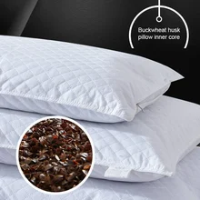 Holaroom Bedding Pillow Neck Protection Pillows Plaid Shaped Buckwheat Husk Filling Cushion for Home Sofa Office Nap Sleeping