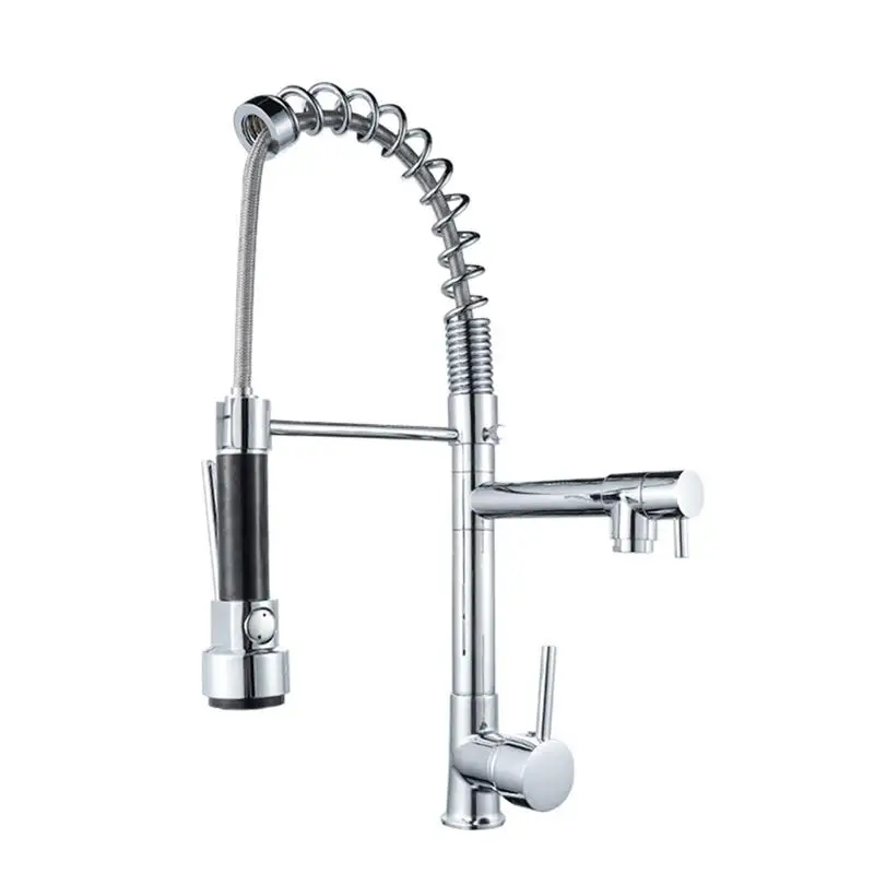 Zinc Alloy Cold And Hot Water Pull-Out Faucet Spring Kitchen Faucet Kitchen Sink Faucets Single Handle Deck Mounted Mixer Tap
Zinc Alloy Cold And Hot Water Pull-Out Faucet Spring Kitchen Faucet Kitchen Sink Faucets Single Handle Deck Mounted Mixer Tap