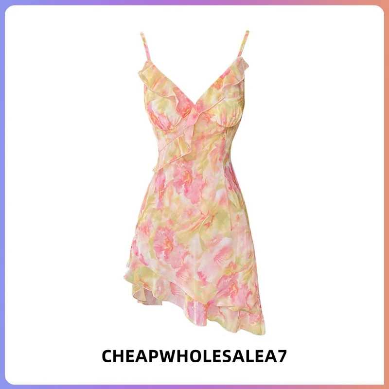 Broken Golden Rose Summer Women's Korean Version Of The New Slim Romantic Sexy Print Skirt Strap Split Dress
Broken Golden Rose Summer Women's Korean Version Of The New Slim Romantic Sexy Print Skirt Strap Split Dress