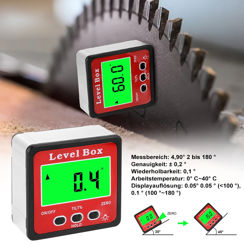 Portable Hardware Tools Digital Level Level Box Protractor Angle Finder 90 Degree Level Gauge Bevel Gauge Inclinometer
Portable Hardware Tools Digital Level Level Box Protractor Angle Finder 90 Degree Level Gauge Bevel Gauge Inclinometer