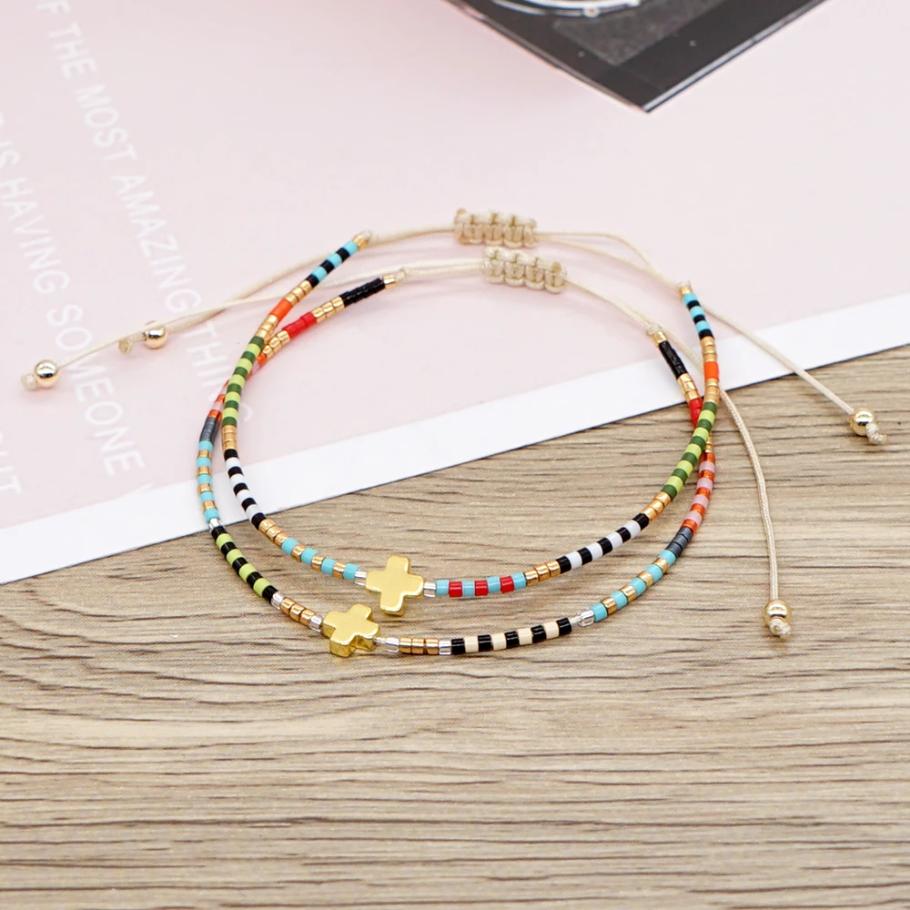 Go2BoHo 2pcs/lot Cross Charm Bracelet Set Fashion Religious Jewelry Seed Beads Simple Beaded Bracelets for Women
Go2BoHo 2pcs/lot Cross Charm Bracelet Set Fashion Religious Jewelry Seed Beads Simple Beaded Bracelets for Women