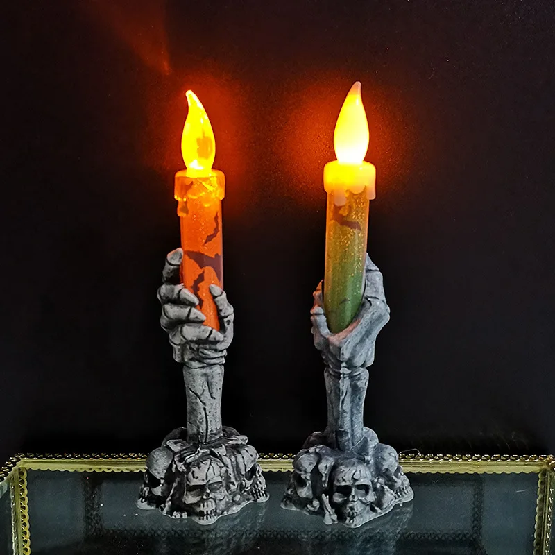 Halloween LED Candle Horror Skeleton Ghost Holding Candle Light Halloween Party Decoration Home Haunted House Bar Supplies
Halloween LED Candle Horror Skeleton Ghost Holding Candle Light Halloween Party Decoration Home Haunted House Bar Supplies