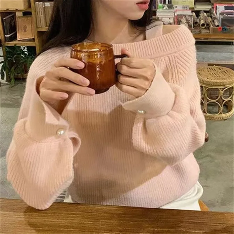 Lazy sweater women's autumn and winter new foreign lazy sweater off-the-shoulder Hong Kong style machine bottom knit
Lazy sweater women's autumn and winter new foreign lazy sweater off-the-shoulder Hong Kong style machine bottom knit