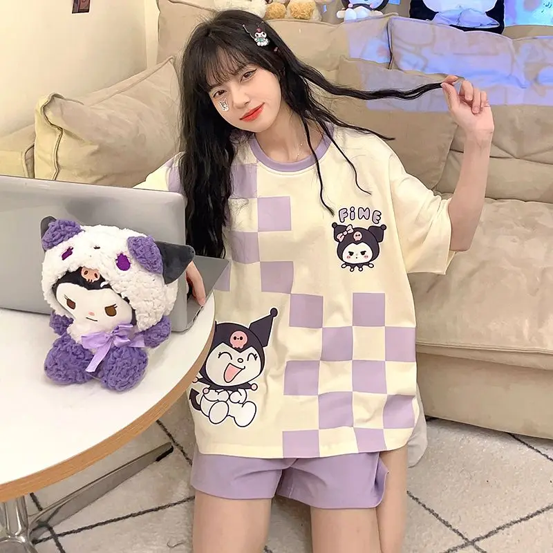 2023 Sanrio Kawaii Kuromi Cinnamoroll милые Мультяшные пижамы с коротким рукавом для женщин Новая Летняя женская пижама с круглым вырезом семейный подарок на день рождения
2023 Sanrio Kawaii Kuromi Cinnamoroll милые Мультяшные пижамы с коротким рукавом для женщин Новая Летняя женская пижама с круглым вырезом семейный подарок на день рождения