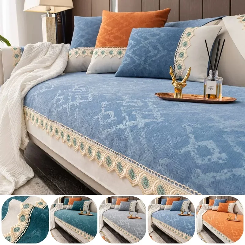 

Thicken Chenille Sofa Towel European Style Anti-slip Sofa Protector Slipcovers Kids Pets Couch Cover for Living Room Decor 소파 쿠션