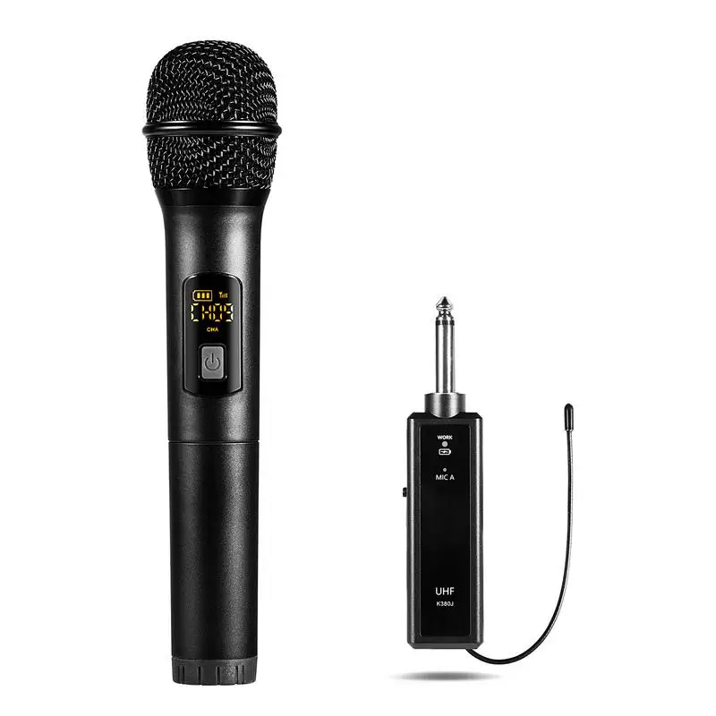 

Металлический беспроводной микрофон UHF, динамический ручной микрофон, металлический микрофон с отличным качеством звука, ручной микрофон для караоке