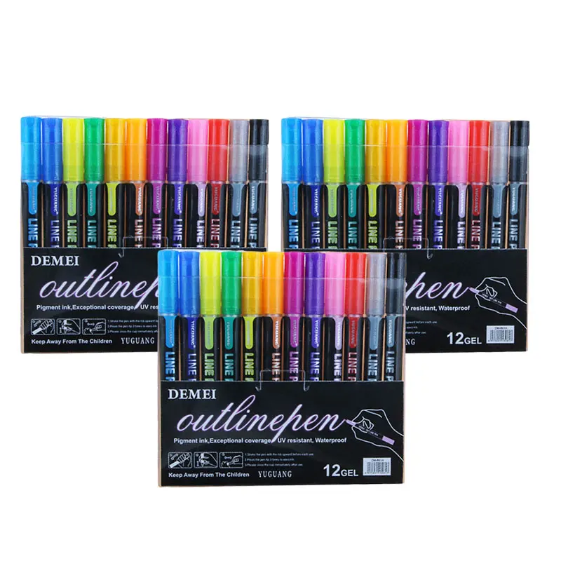 12 Colors Double Line Pen Metallic Color Outline Out Line Marker Pen Glitter for Drawing Painting Doodling School Art Supplies
12 Colors Double Line Pen Metallic Color Outline Out Line Marker Pen Glitter for Drawing Painting Doodling School Art Supplies