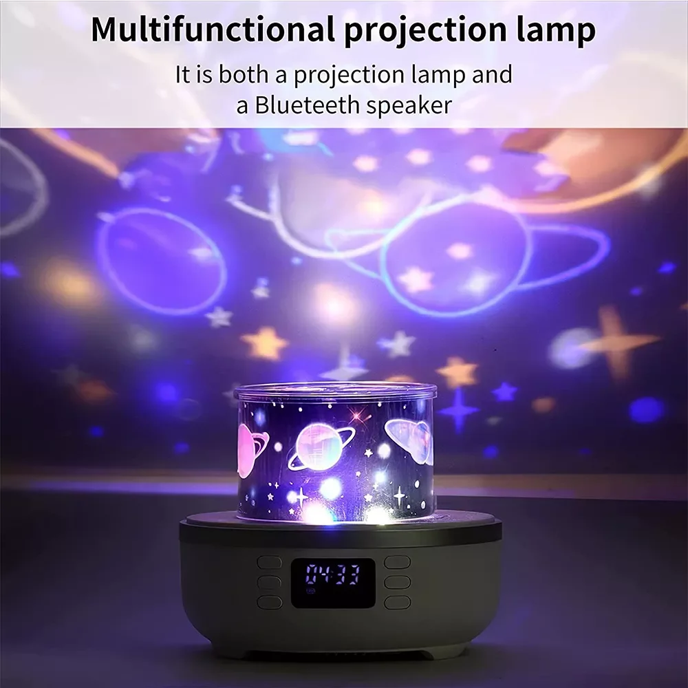 2pcs Wireless Music Player Bluetooth Speaker 360 Degree Rotation Projector Night Light LED Lamp Digital Clock Support TF SD Card
2pcs Wireless Music Player Bluetooth Speaker 360 Degree Rotation Projector Night Light LED Lamp Digital Clock Support TF SD Card