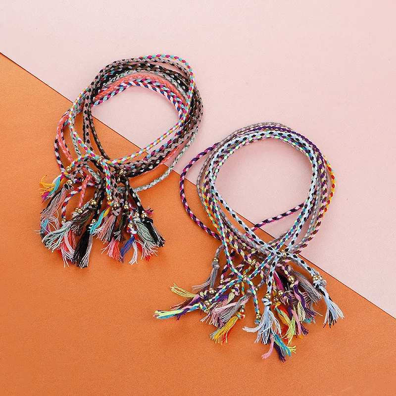 1pcs Women Men Handmade Tassel Knots Thread Rope Bracelet Ethnic Jewelry for Meetvii Lucky Tibetan String Bracelets & Bangles
1pcs Women Men Handmade Tassel Knots Thread Rope Bracelet Ethnic Jewelry for Meetvii Lucky Tibetan String Bracelets & Bangles