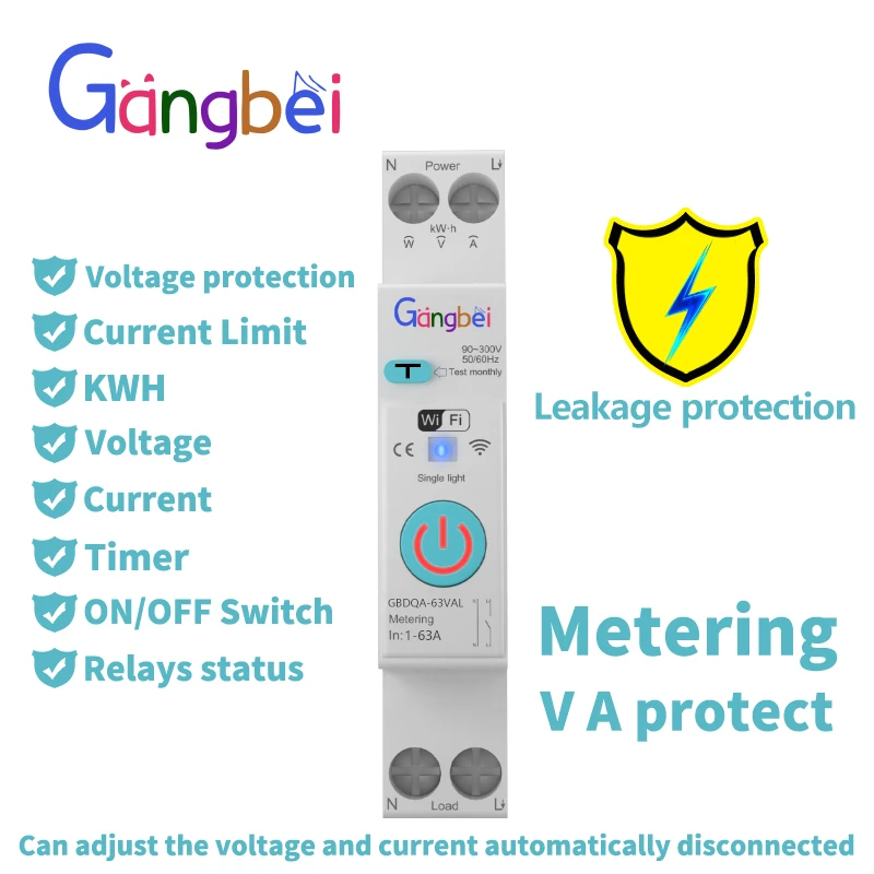 Умный автоматический выключатель Gangbei 16A
Умный автоматический выключатель Gangbei 16A