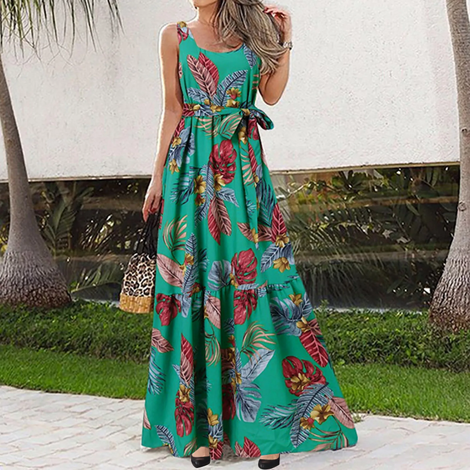 2022 Summer Long Dress Women Casual O-neck Sleeveless Waist Lace-up Mixi Dresses For Women 2022 Elegent Floral Print Sundress
2022 Summer Long Dress Women Casual O-neck Sleeveless Waist Lace-up Mixi Dresses For Women 2022 Elegent Floral Print Sundress