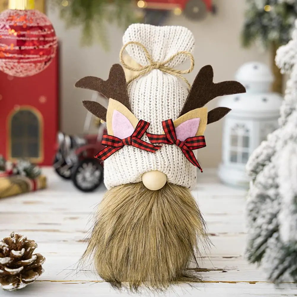 Gnome Doll with Deer Hor Handmade Knitted Christmas Gnome Doll Festive Deer Ear Horns Full Beard Cute Faceless Design Party
Gnome Doll with Deer Hor Handmade Knitted Christmas Gnome Doll Festive Deer Ear Horns Full Beard Cute Faceless Design Party