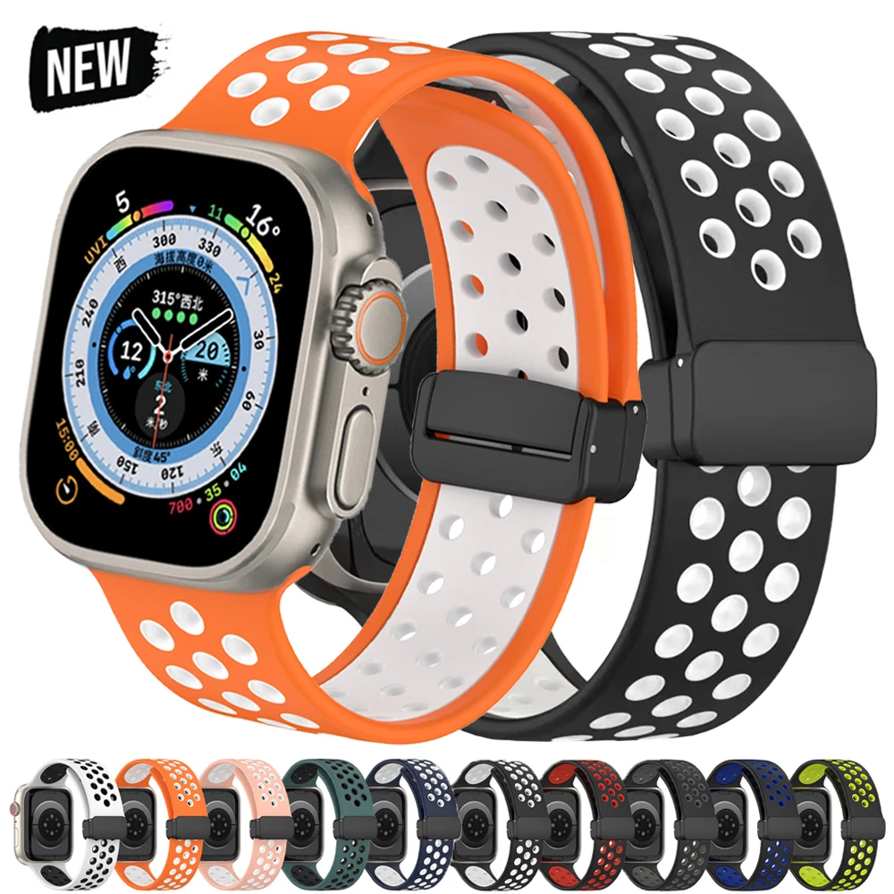 Sport Silicone Band For Apple Watch Ultra 49mm Magnetic Buckle For iWatch Series 8 7 6 5 4 SE 45mm 44mm 42mm 40 41mm Accessories
Sport Silicone Band For Apple Watch Ultra 49mm Magnetic Buckle For iWatch Series 8 7 6 5 4 SE 45mm 44mm 42mm 40 41mm Accessories