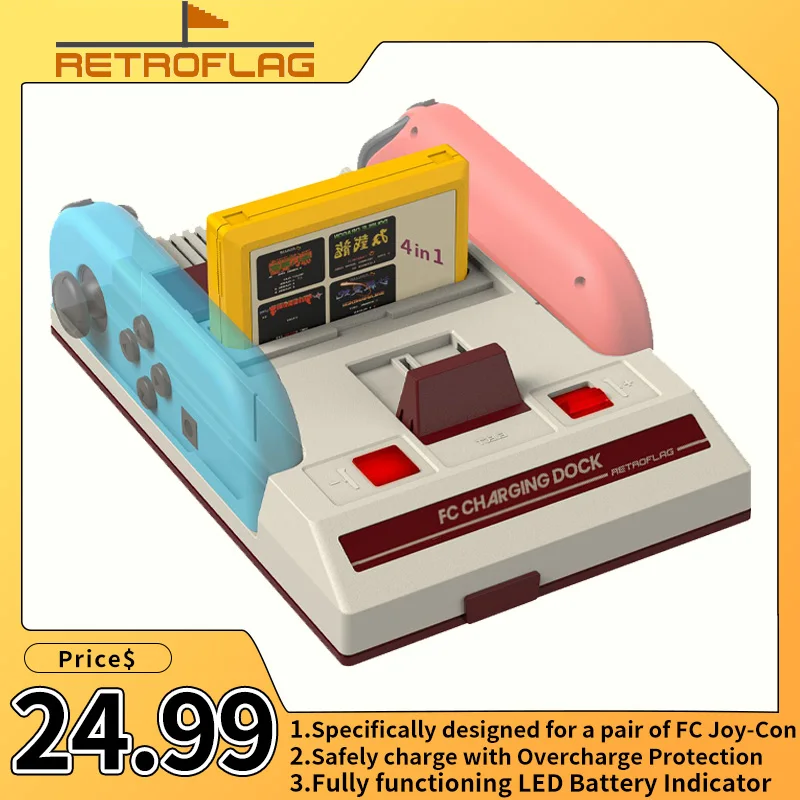 

Зарядное устройство Retroflag FC для Nintendo Switch Joy-con, зарядное устройство для переключателя, Oled контроллер, зарядная док-станция