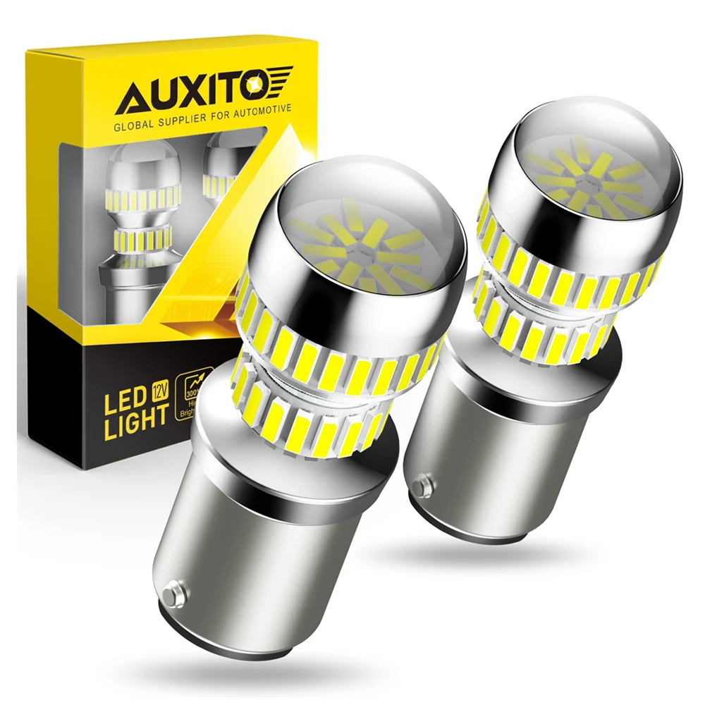 

AUXITO 2Pcs 1157 Bay15d P21/5W LED Lamp White Red 4014SMD Car Daytime Running Lights Bulb DRL Stop Brake Tail Rear Driving Lamp