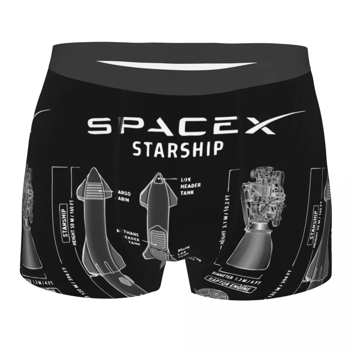 Men's Boxer Briefs Shorts Panties SpaceX Starship Blueprint Breathable Underwear Male Sexy S-XXL Underpants
Men's Boxer Briefs Shorts Panties SpaceX Starship Blueprint Breathable Underwear Male Sexy S-XXL Underpants