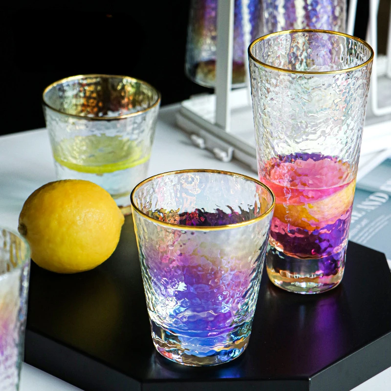 Ins Phnom Penh Colorful Hammer Cup Crystal Glass Water Mugs Creative Nordic Wind Plating Juice Cold Cup Mug Glass Water Bottle 
Ins Phnom Penh Colorful Hammer Cup Crystal Glass Water Mugs Creative Nordic Wind Plating Juice Cold Cup Mug Glass Water Bottle