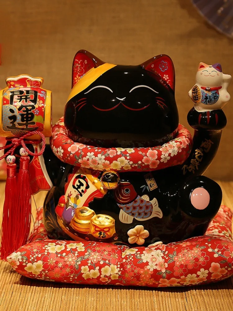 Ceramic Black Lucky Cat Maneki Neko Piggy Bank Shop Decoration Cute Smiling Face Gift
Ceramic Black Lucky Cat Maneki Neko Piggy Bank Shop Decoration Cute Smiling Face Gift