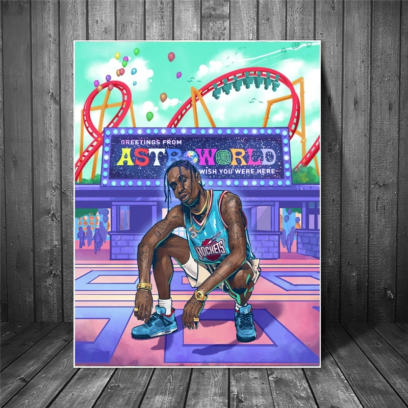 Rapper Travis Scott Canvas Art Posters and Prints Pop Street Art Astr World Oil Painting Pictures for Modern Home Room Decor
Rapper Travis Scott Canvas Art Posters and Prints Pop Street Art Astr World Oil Painting Pictures for Modern Home Room Decor