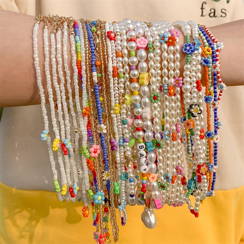 2022 Korean Fashion Aesthetic Flowers Pearl Beads Chain Choker Necklace For Women Bff Bohemia Grunge Y2K EMO Accessories Jewelry 
2022 Korean Fashion Aesthetic Flowers Pearl Beads Chain Choker Necklace For Women Bff Bohemia Grunge Y2K EMO Accessories Jewelry