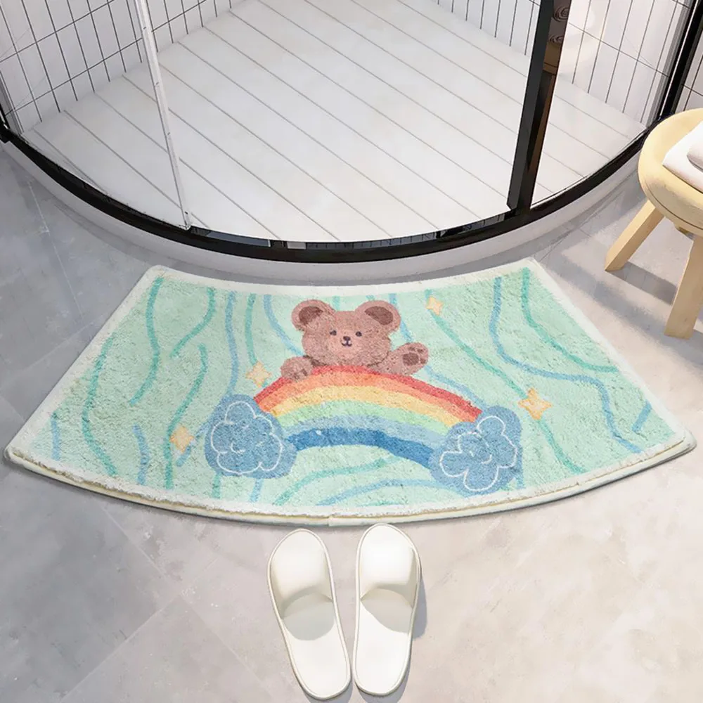 Fan-shaped Shower Room Door Mat Water Absorption Bathroom Door Mat Cartoon Bear Bath Rug Bathroom Non-Slip Mat Carpet
Fan-shaped Shower Room Door Mat Water Absorption Bathroom Door Mat Cartoon Bear Bath Rug Bathroom Non-Slip Mat Carpet