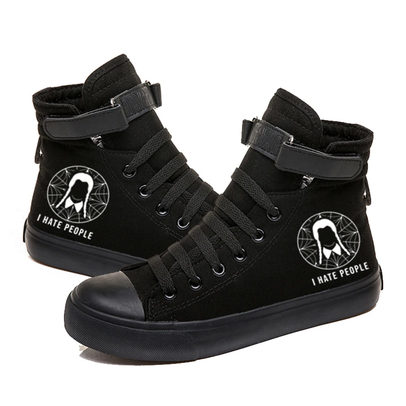 Wednesday Addams I Hate People Hightop Canvas Shoes Vintage Gothic Graphic Print Unisex Sneakers Fashion Casual Men/Women Shoes
Wednesday Addams I Hate People Hightop Canvas Shoes Vintage Gothic Graphic Print Unisex Sneakers Fashion Casual Men/Women Shoes