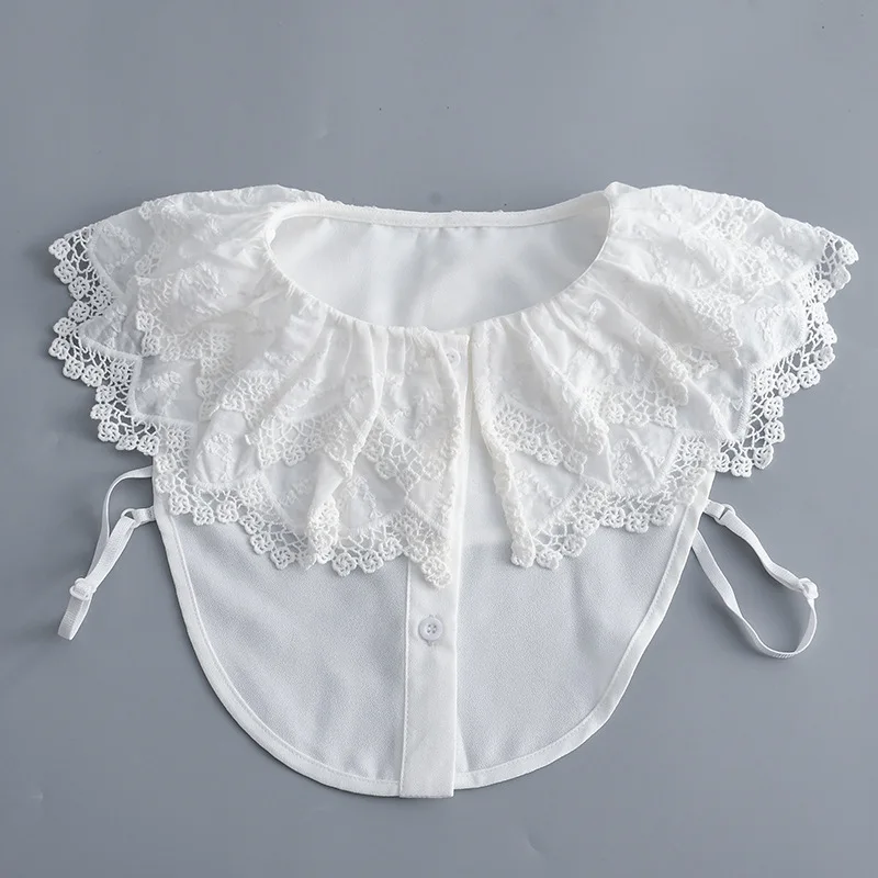 Korean Floral Embroidery Fake Collar Shawl for Women Lace False Collar Shawl Flower Shirt Detachable Bowknots Decorative
Korean Floral Embroidery Fake Collar Shawl for Women Lace False Collar Shawl Flower Shirt Detachable Bowknots Decorative