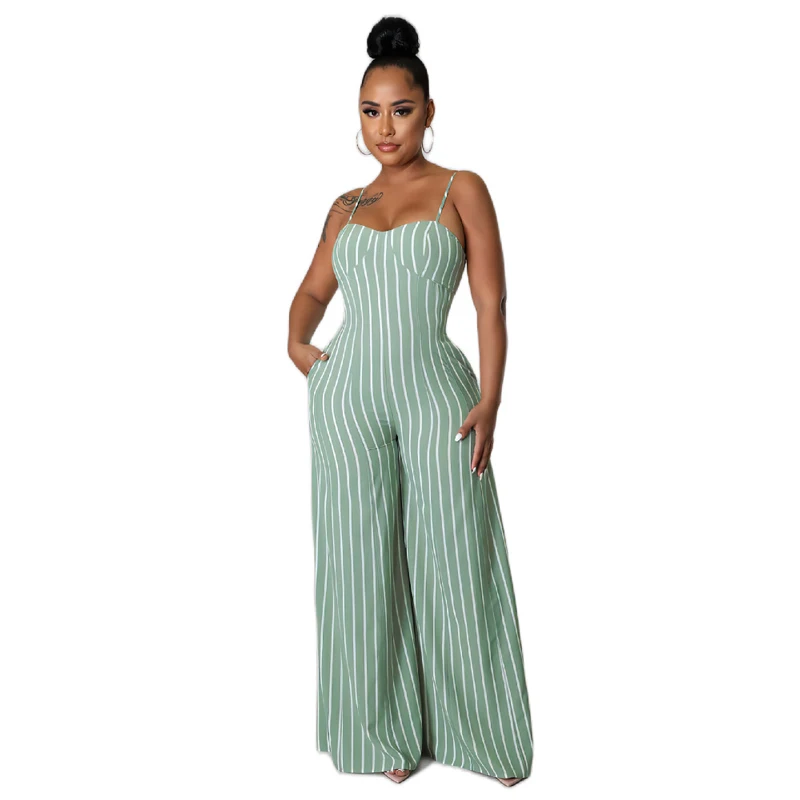 Wide Leg Pants Jumpsuit Women Spaghetti Strap Strapless Rompers Summer New Stripe Print Street Style Sexy Playsuit Overalls 2022
Wide Leg Pants Jumpsuit Women Spaghetti Strap Strapless Rompers Summer New Stripe Print Street Style Sexy Playsuit Overalls 2022