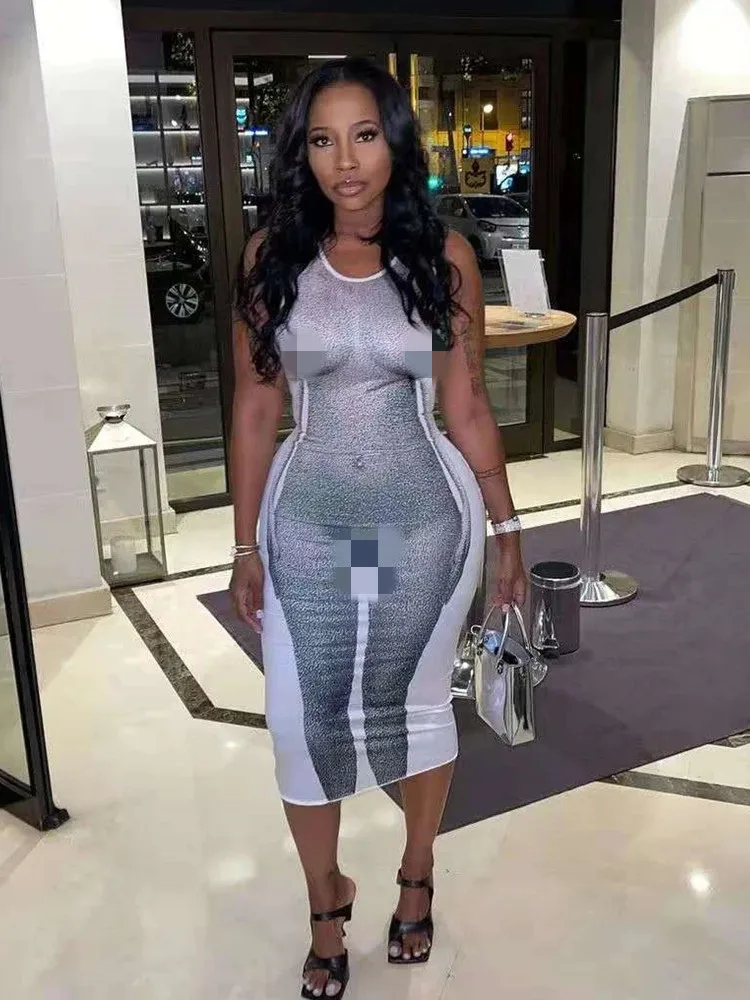 Joskaa Summer 2022 Casual Fashion Streetwear Chic Printed Sleeveless O-Neck Stretchy Bodycon Dress Women Sexy Party Maxi Dresses
Joskaa Summer 2022 Casual Fashion Streetwear Chic Printed Sleeveless O-Neck Stretchy Bodycon Dress Women Sexy Party Maxi Dresses