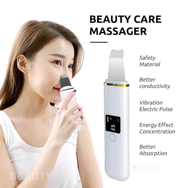 Ultrasonic Skin Scrubber Blackhead Remover Facial Cleanser 5 Modes Peeling Shovel Face Lifting Tool Spatula Deep Cleansing
Ultrasonic Skin Scrubber Blackhead Remover Facial Cleanser 5 Modes Peeling Shovel Face Lifting Tool Spatula Deep Cleansing
