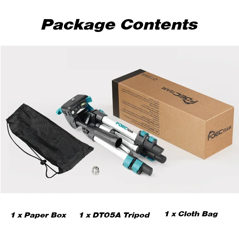 Регулируемый штатив Decteam DT05A для камеры лазерного уровня с 3-сторонней гибкой цилиндрической головкой, пузырьковый уровень 1/4 "-20, винтовое крепление, штатив 0,5 м
Регулируемый штатив Decteam DT05A для камеры лазерного уровня с 3-сторонней гибкой цилиндрической головкой, пузырьковый уровень 1/4 "-20, винтовое крепление, штатив 0,5 м