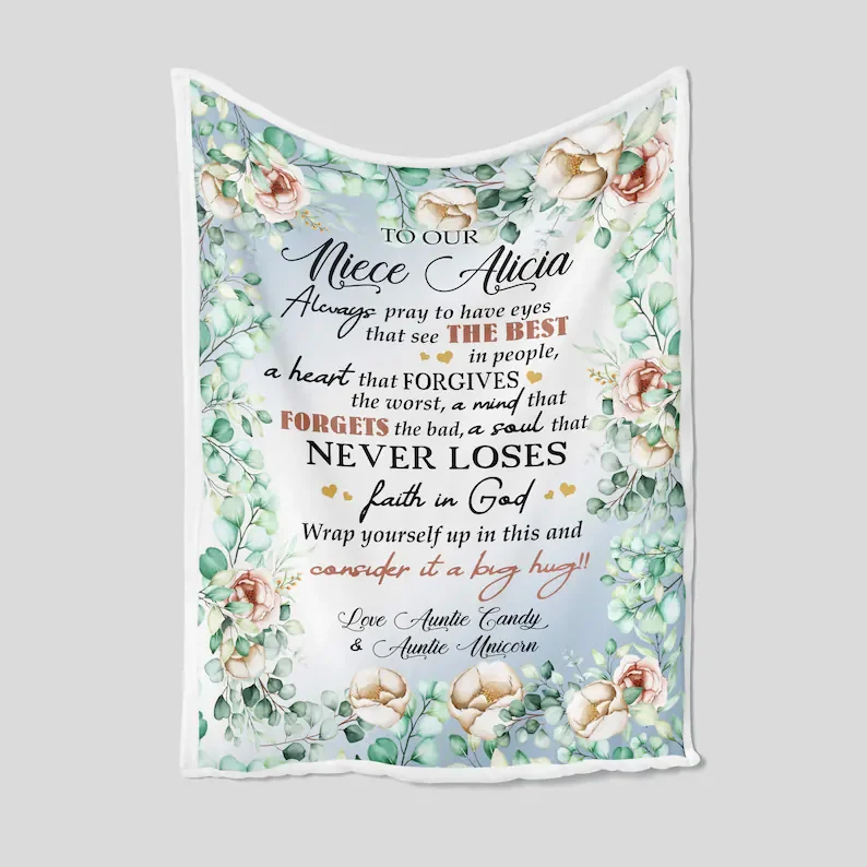 To My Niece Blanket, Personalized Name Blanket, Family Blanket, Flower Blanket, Blanket For Boys And Girls, Blanket For Gifts
To My Niece Blanket, Personalized Name Blanket, Family Blanket, Flower Blanket, Blanket For Boys And Girls, Blanket For Gifts