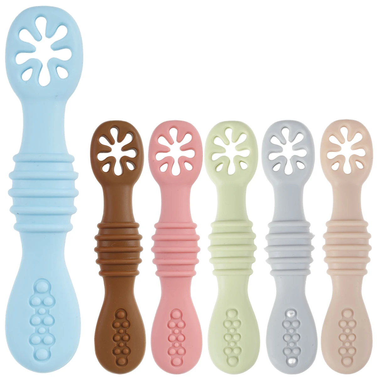 6Pcs Silicone Baby Spoon Chew Baby Starter Spoon Soft First Second Stage Spoon Self Feeding Tableware Soft Kitchen Accessories
6Pcs Silicone Baby Spoon Chew Baby Starter Spoon Soft First Second Stage Spoon Self Feeding Tableware Soft Kitchen Accessories