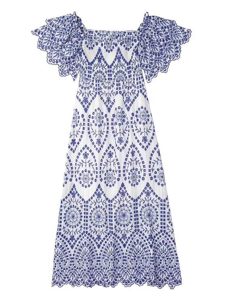 Jastie 2022 Summer New Women's Retro Temperament Square Neck Lace Short Sleeve Hollow Embroidery Midi Dress Boho Vestidos
Jastie 2022 Summer New Women's Retro Temperament Square Neck Lace Short Sleeve Hollow Embroidery Midi Dress Boho Vestidos
