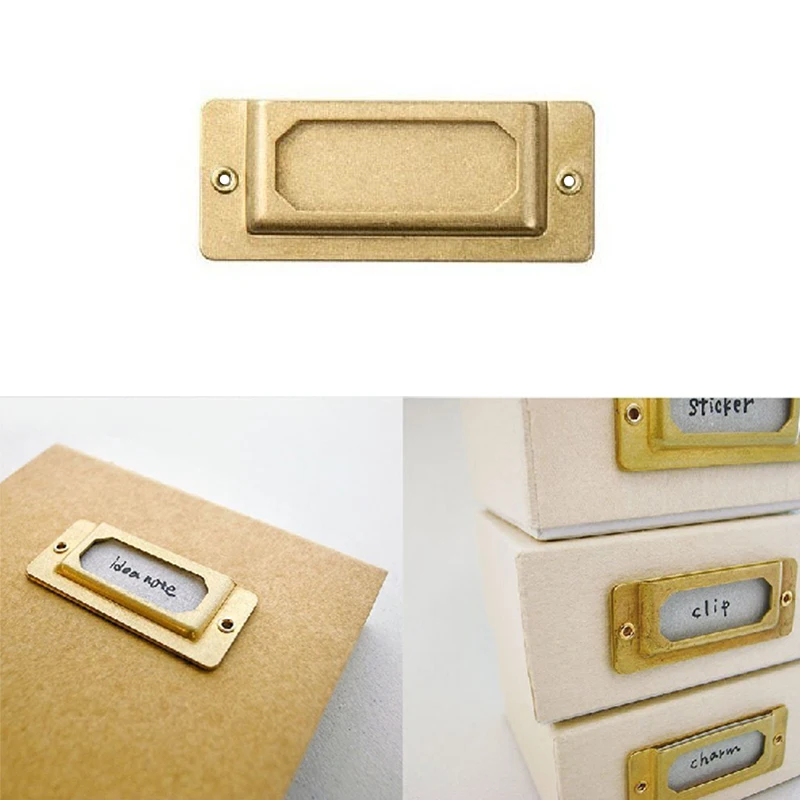 Retro Metal Brass Index Label Frame Handle Name Card Holder for Furniture Cabinet Drawer Box Case Bin Bookmarks
Retro Metal Brass Index Label Frame Handle Name Card Holder for Furniture Cabinet Drawer Box Case Bin Bookmarks