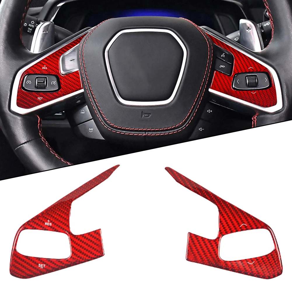 2PCS Car Red Carbon Fiber Steering Wheel Panel Trim Cover Fits For Corvette C8 2020-2023 Auto Interior Accessories
2PCS Car Red Carbon Fiber Steering Wheel Panel Trim Cover Fits For Corvette C8 2020-2023 Auto Interior Accessories